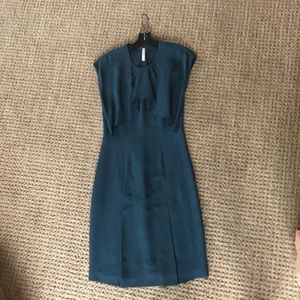Prada crepe cap sleeve dress ruffle bib S 42 4 6